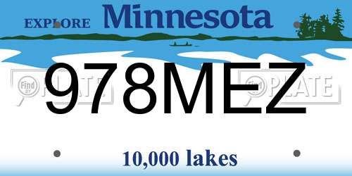 978MEZ Minnesota License Plate
