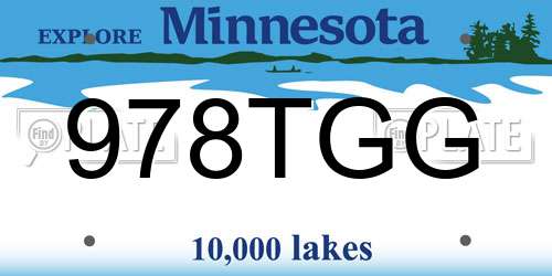 978TGG Minnesota License Plate