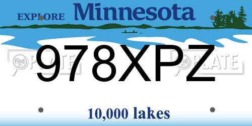 978XPZ Minnesota License Plate