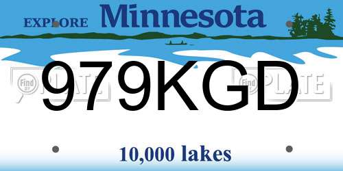 979KGD Minnesota License Plate