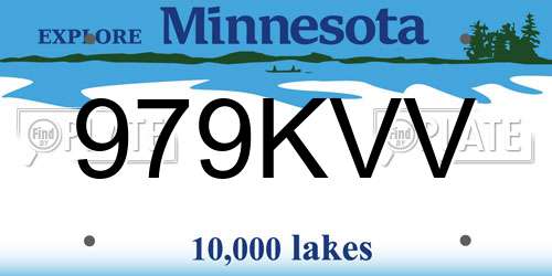 979KVV Minnesota License Plate