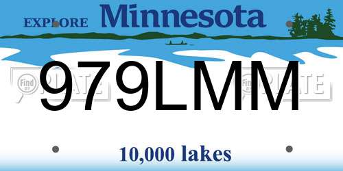 979LMM Minnesota License Plate