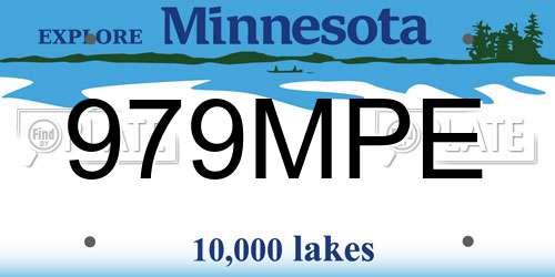 979MPE Minnesota License Plate