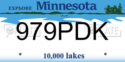979PDK Minnesota License Plate