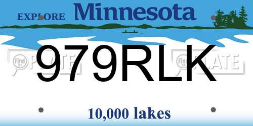 979RLK Minnesota License Plate