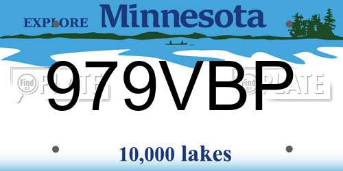 979VBP Minnesota License Plate