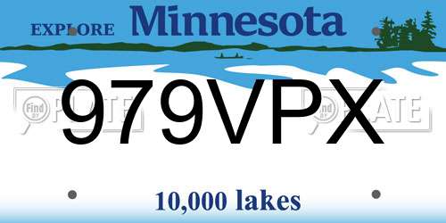 979VPX Minnesota License Plate