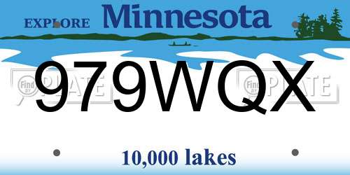 979WQX Minnesota License Plate