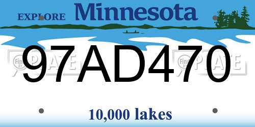 97AD470 Minnesota License Plate