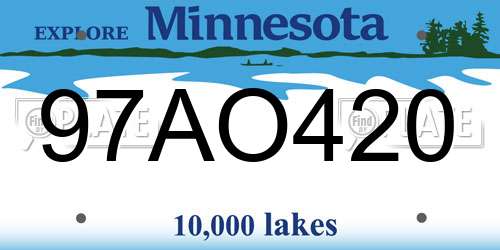 97AO420 Minnesota License Plate