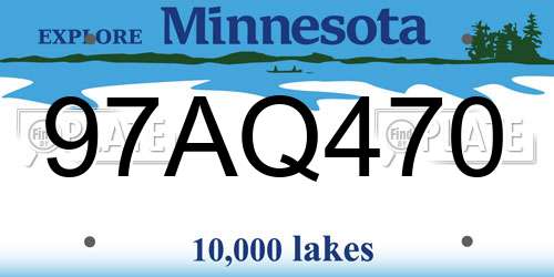 97AQ470 Minnesota License Plate