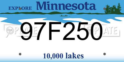 97F250 Minnesota License Plate