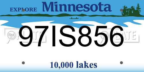 97IS856 Minnesota License Plate