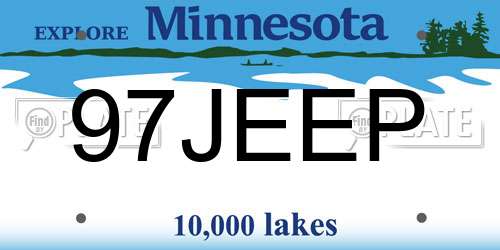 97JEEP Minnesota License Plate