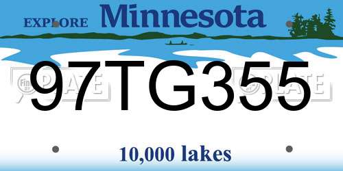 97TG355 Minnesota License Plate