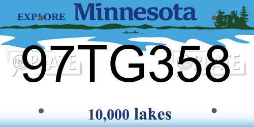 97TG358 Minnesota License Plate