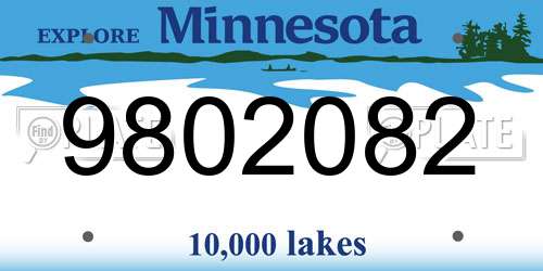 9802082 Minnesota License Plate