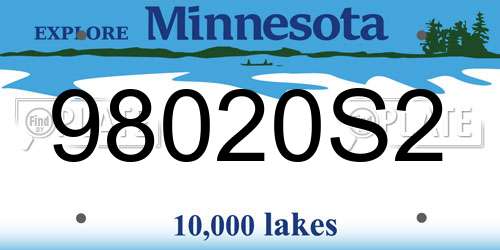 98020S2 Minnesota License Plate