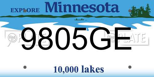 9805GE Minnesota License Plate