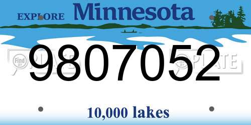 9807052 Minnesota License Plate