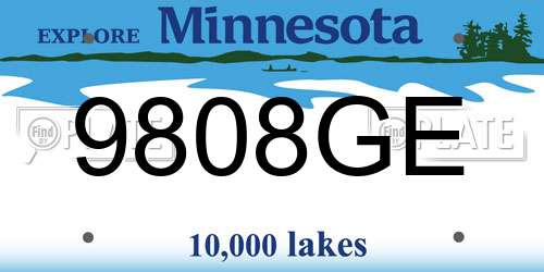 9808GE Minnesota License Plate