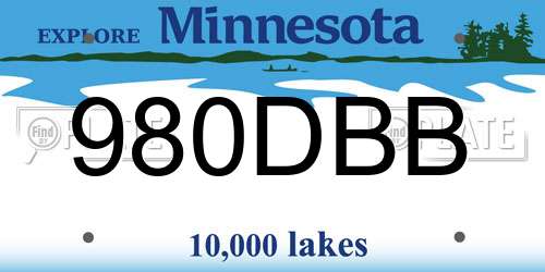 980DBB Minnesota License Plate