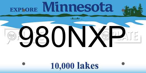 980NXP Minnesota License Plate