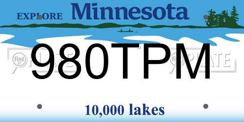 980TPM Minnesota License Plate