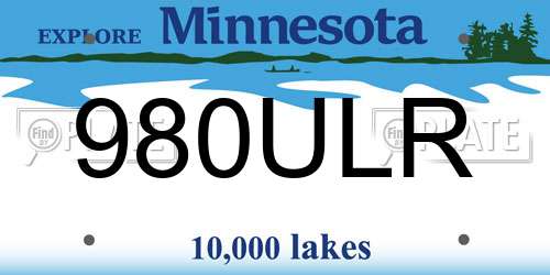 980ULR Minnesota License Plate