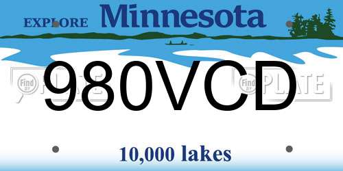 980VCD Minnesota License Plate