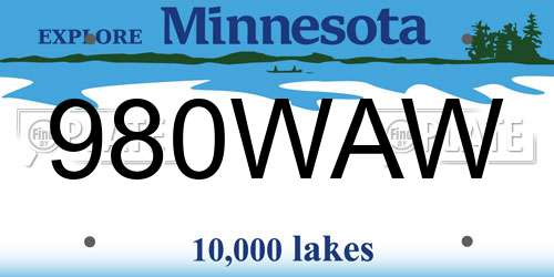 980WAW Minnesota License Plate