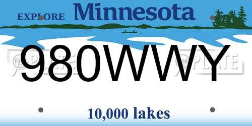 980WWY Minnesota License Plate