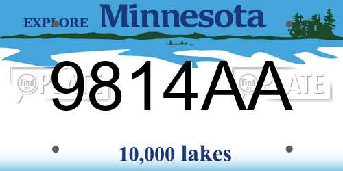 9814AA Minnesota License Plate