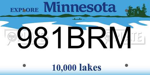981BRM Minnesota License Plate