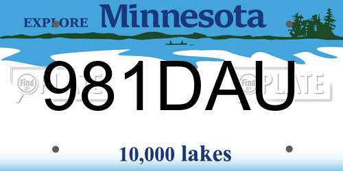 981DAU Minnesota License Plate