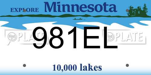 981EL Minnesota License Plate