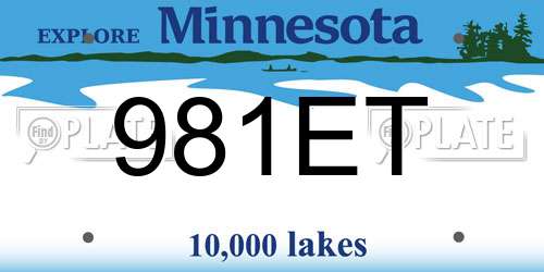 981ET Minnesota License Plate