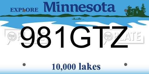 981GTZ Minnesota License Plate
