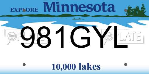 981GYL Minnesota License Plate