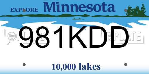 981KDD Minnesota License Plate