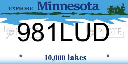 981LUD Minnesota License Plate