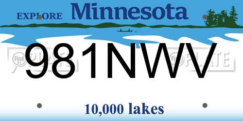 981NWV Minnesota License Plate