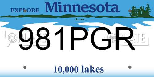 981PGR Minnesota License Plate