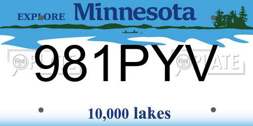 981PYV Minnesota License Plate