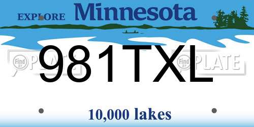 981TXL Minnesota License Plate