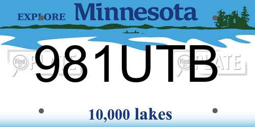 981UTB Minnesota License Plate