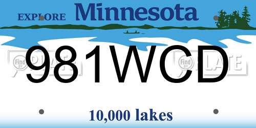 981WCD Minnesota License Plate