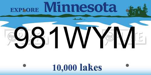 981WYM Minnesota License Plate