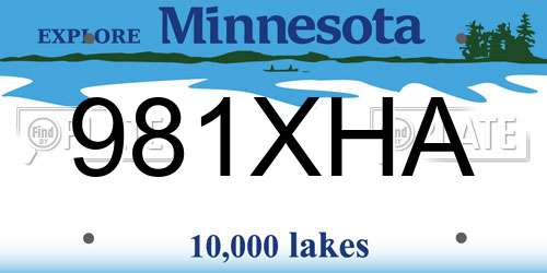 981XHA Minnesota License Plate