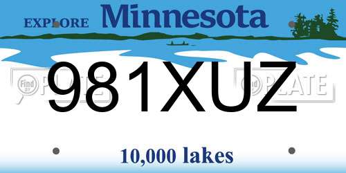 981XUZ Minnesota License Plate